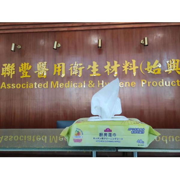 36 Pcs Lemon Flavor Kitchen Cleaning Wet Wipes 70g Spunlace Nonwoven Fabric