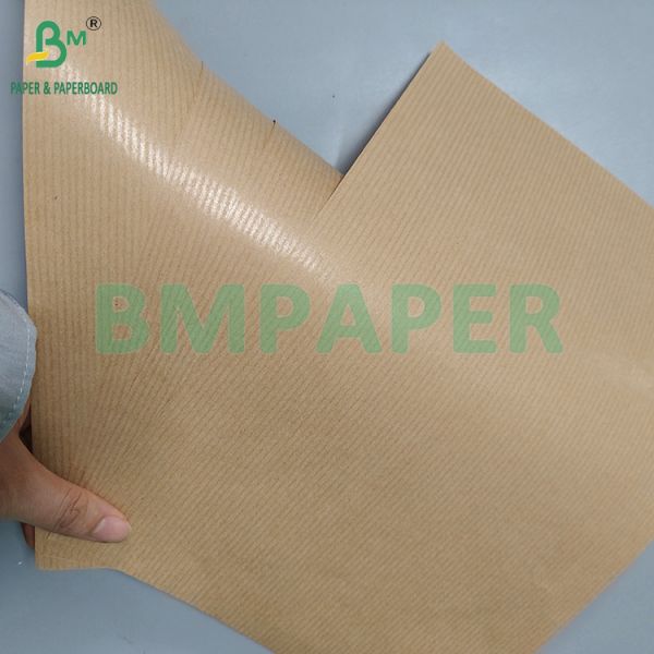 50gsm 60gsm One Side Glossy Brown Striped Kraft Paper For Packing Food