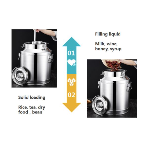 Transportation 40 Liters Stainless Steel Milk Can SS304 Storage