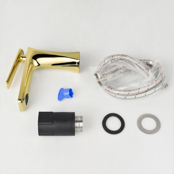 Раковина таза воды ручки санитарного цвета Faucets смесителя изделий золотого одиночная выстукивает для Bathroom