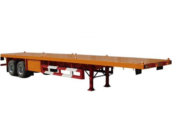12R22.5 alaranjado reboque liso KEMI Two Axle Flatbed da plataforma de 40 pés