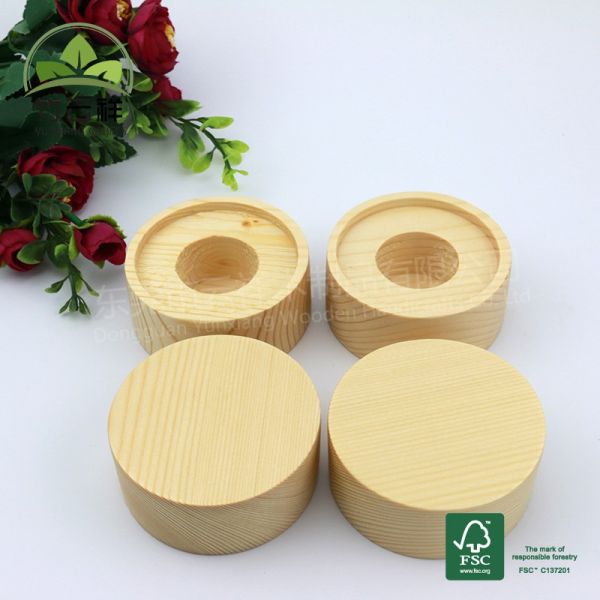 Couleur de bois naturel Bouchon rond de bouteille de parfum en pin Bouchon de bouteille de parfum en bois