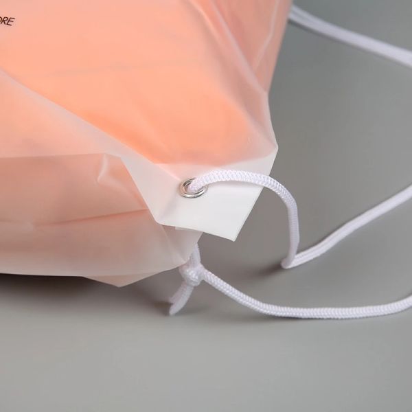 рюкзак Drawstring CPE 0.07mm белый замороженный для сумки хранения фитнеса удобной для плавания, фитнеса, йоги, вылазки