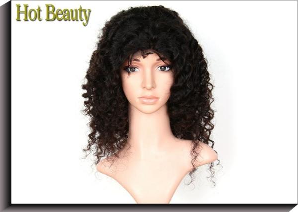 4# No Shedding Human Hair Full Lace Wig , Virgin Indian Human Hair Wig