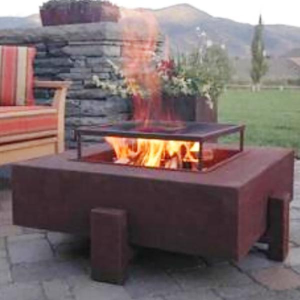 Corten Steel/Weathering Steel Firepit 3 mm espessura jardim Gás natural aquecimento fogão
