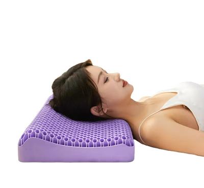Soulagement de la douleur Refroidissement Souvenirs Mousse oreiller Lavable Bambou TPE Non-pression Respirable Libre Pourpre