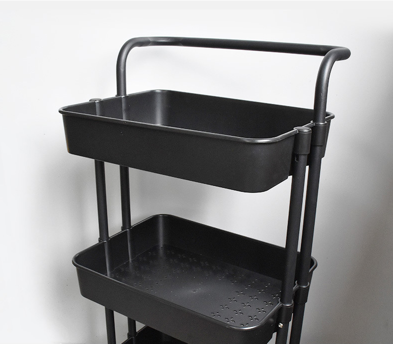 Wear Resistant Kitchen 45KG Bearing ABS 3 Shelf Trolley