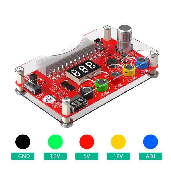 Acrylic ATX Power Supply Breakout Adapter Board ADJ Adjustable 3.3V