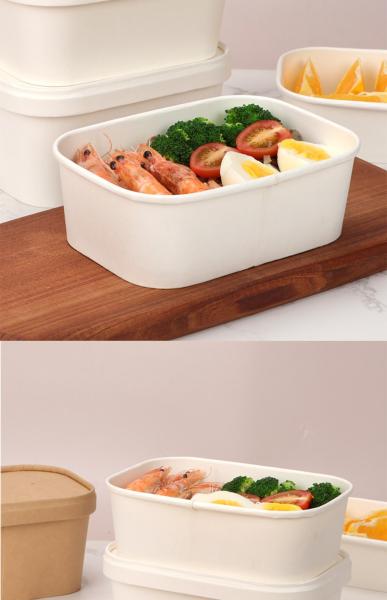 Square Kraft Paper Soup Bowl Recycled Matt Laminated Customized