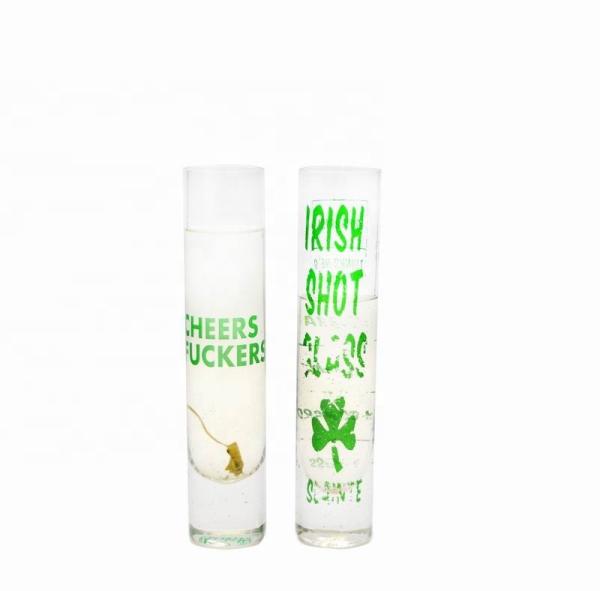 Long Sparkling Crystal Cocktail Glasses With Color Decal