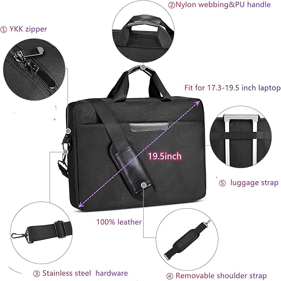 17.3 Inch Laptop Briefcase with Cross-Body Shoulder DVD Player bag Painting board bag 3-layer Design Durable Wholesale OEM/ODM/Private Label