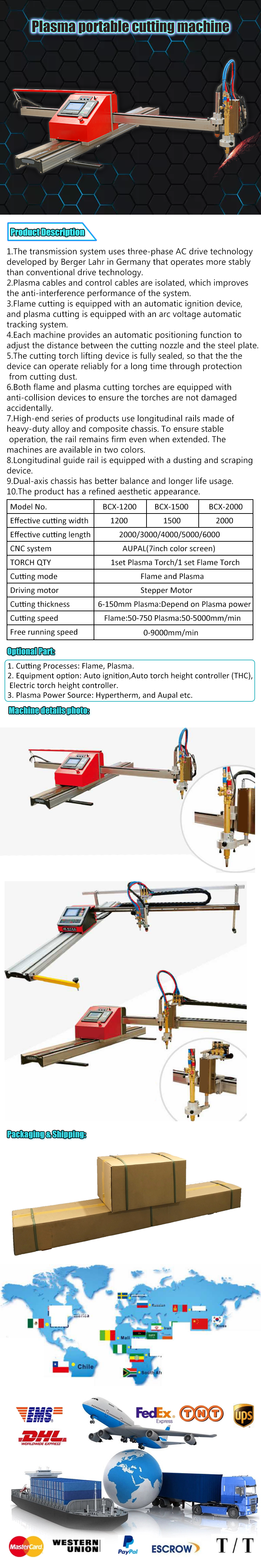 автомата для резки плазмы CNC 220V 80KW привод AC портативного трехфазный