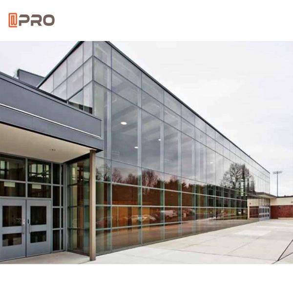 Profile Aluminium Heatproof Industrial Glass Curtain Wall ISO9001 standard