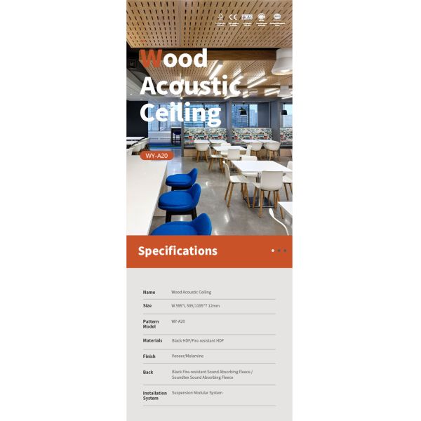 Деревянные акустические потолочные панели для дерева