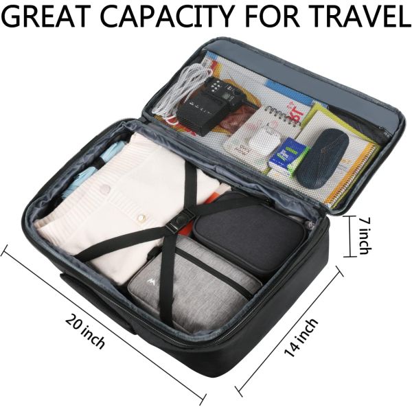 Black 40L Expandable Carry On Luggage Bag Flight Approved Outdoor Duffel Travel Bag