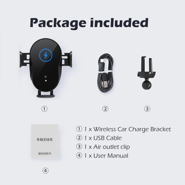 Gravity Sensitity QI 15W Automatic Clamping Wireless Car