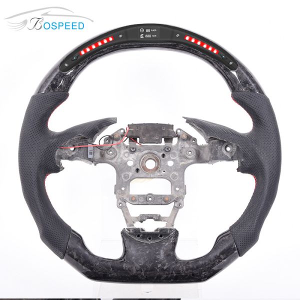 350mm Forged Led Carbon Fiber Steering Wheel Racing OEM Red Stitch