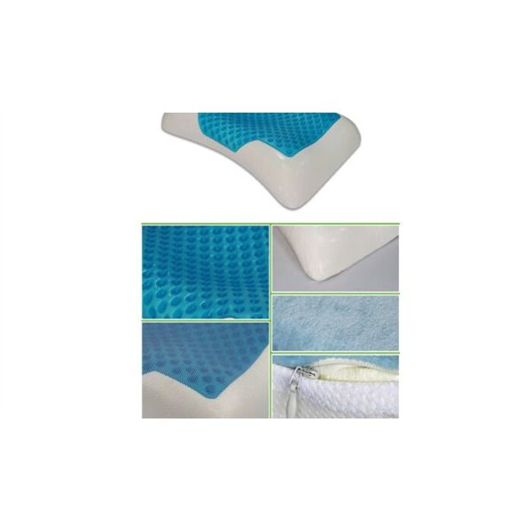 Classic Cooling Aqua Gel Pillow Memory Foam Spandex Cover , Gel Cooled Pillow