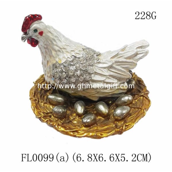 wholesale trinket box animal jewelry boxes hen animal jewelry box