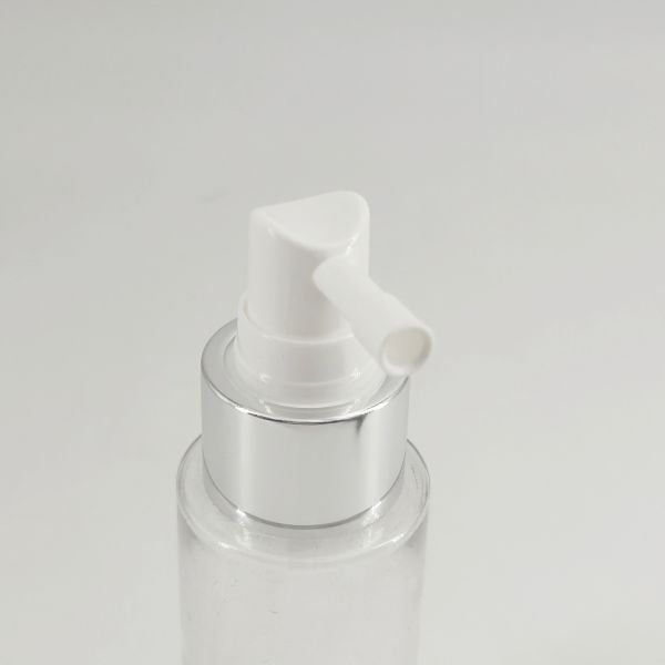 24mm 24/410 Silver Aluminum Plastic Long Nozzle Oral Nasal Mist Spray Pump Head