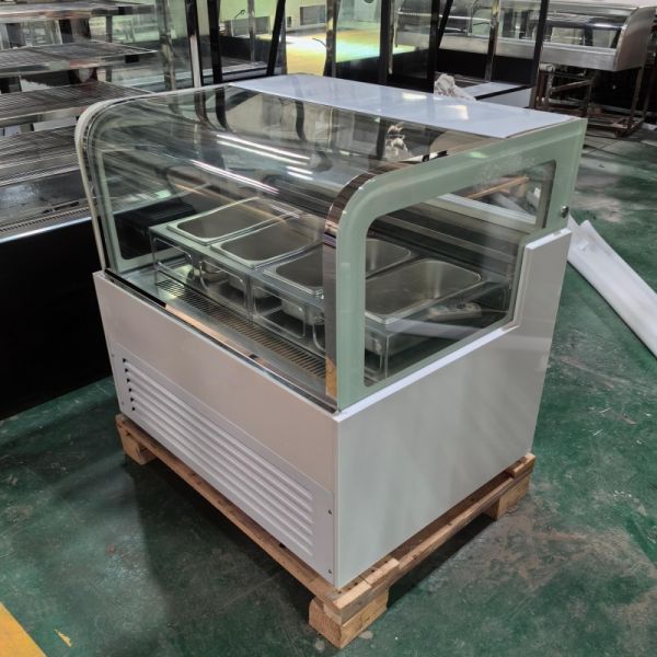 Marble Base Gelato Display Freezer Countertop Refrigerator for Ice Cream Shop