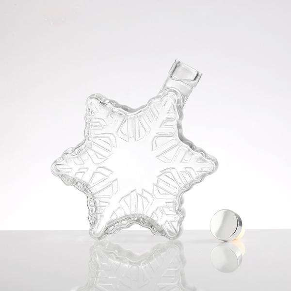 Collar Material Aluminum Plastic PP 500 ml Glass Bottle for Empty Unique Shaped Wine