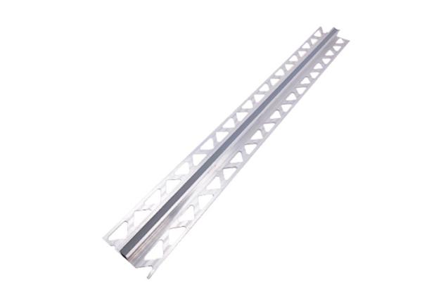 Aluminum Matt Satin Expansion Joint Profile 10mm Rubber Insert Anodized Surface