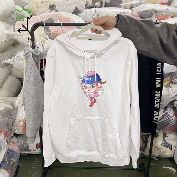 2nd Hand Chinese Hooded Sweatshirt Fashionable Large Sized Used Winter Clothes