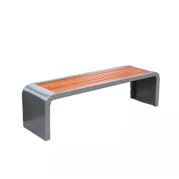 Silver Stainless Steel Outdoor Metal Bench 1800mm-2000mm Length Backless Patio Bench