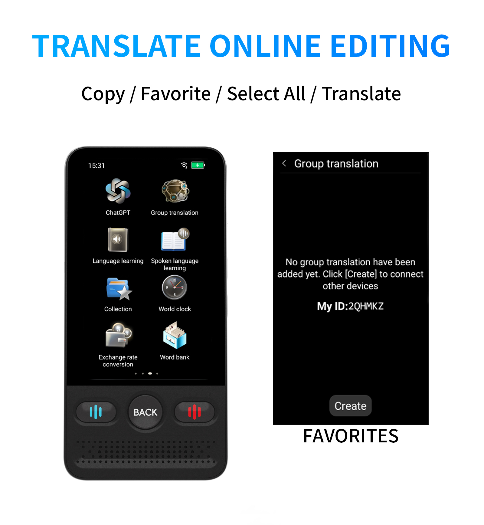 160 Languages DeepSeek AI Mini Translator Device Vietnamese Laotian Russian English Spanish