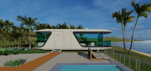 Steel Frame Prefabricated Detachable Container Capsule House Adapted For Resort Camping Life