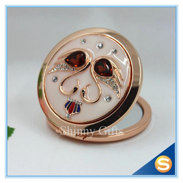 Shinny Gifts Personalized Metal Collection Compact Mirror For Wedding Souvenir