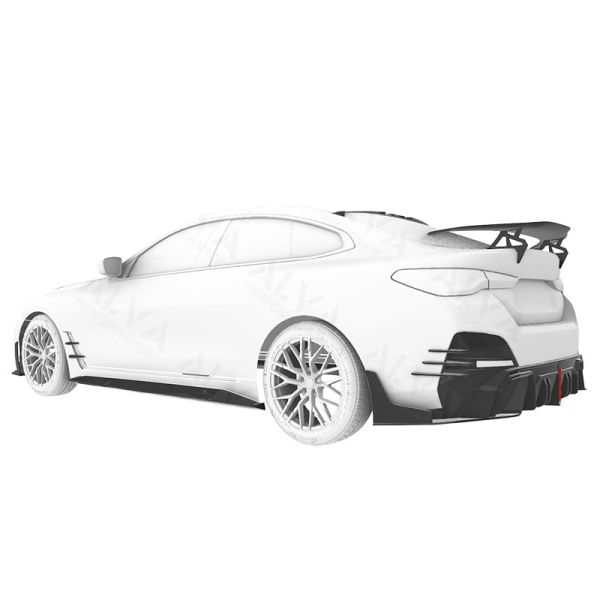 Excellent Fitment MiW Design Rear Bumper Diffuser Dry Carbon Fiber Aero Body Kits Lightweight Performance BMW I4