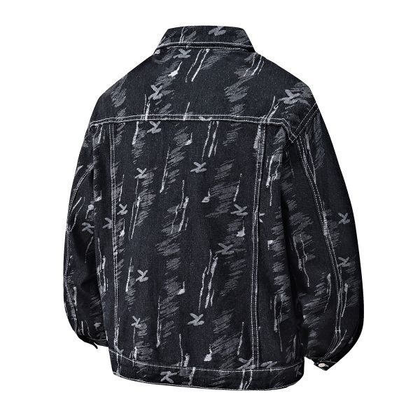 Custom Streetwear Long Sleeve Oversized 3d Quilted Denim Jacquard Fabric Jacket for Men Vintage Coat Varsity Autumn Jacket