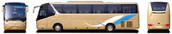 Zhongtong 12m Long Distance Luxury Coach Bus 100km/H LCK6125HQ5A1