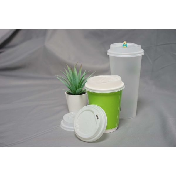 62mm CPLA White Disposable Biodegradable Coffee Lids