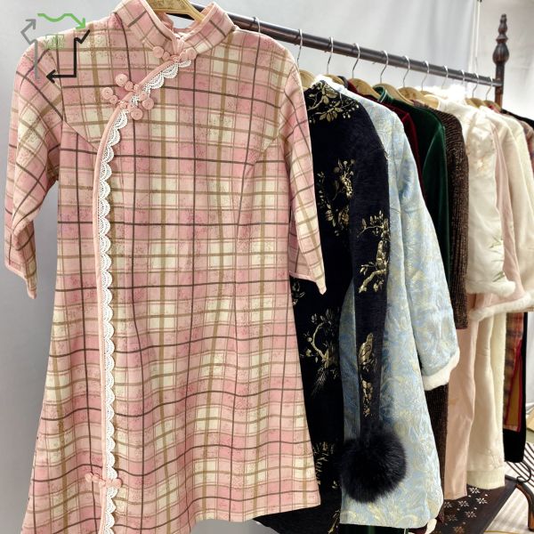 Traditional Style Used Winter Clothing Thick Cheongsam Elegant Vintage Clothes