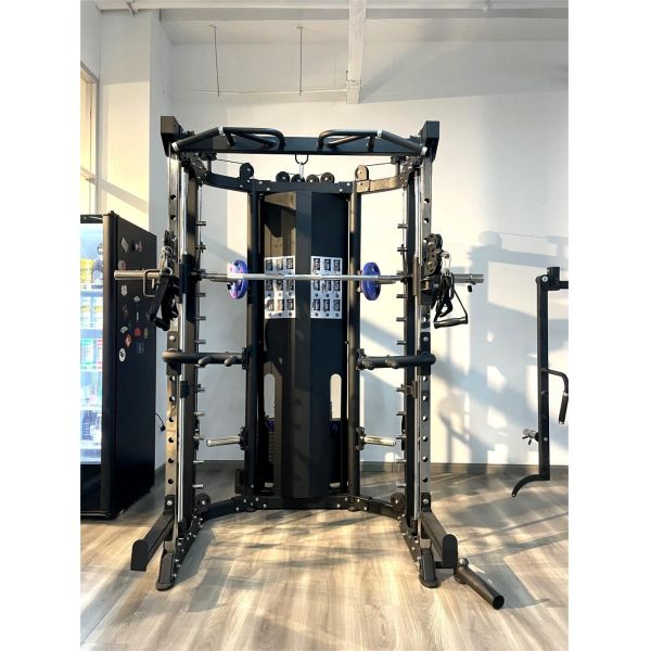 Smith Machine Multi Function Fitness Equipment with Vertical Leg Press Dual Pulley System and High-Quality Steel and Foam