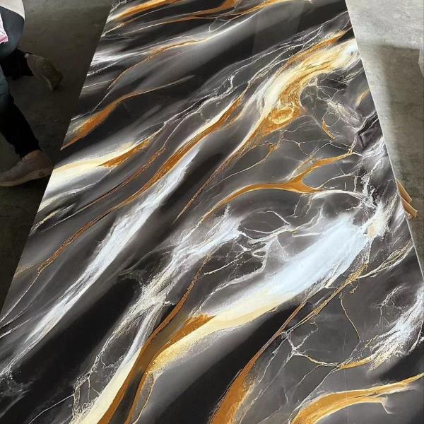 PVC de alta densidade espuma 1220*2440 Folha de PVC de mármore UV Quadro UV impermeável