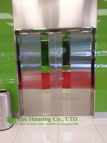 Double-leaf Fire-rated Glass Door,Stainless steel fire rated emergency exit door