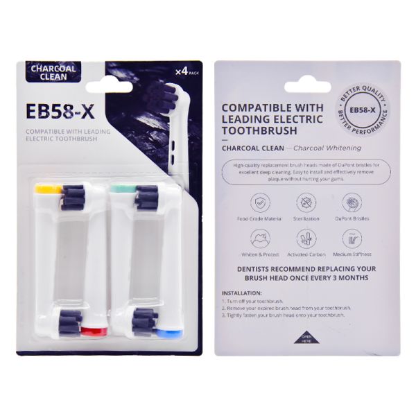 EB58-X Cabezas de reemplazo de cepillo de dientes eléctricos biodegradables de carbón de bambú para uso oral