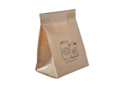 OEM Kraft Paper Side Gusset Bag , Waterproof Heat Seal Food Bags Flat Bottom