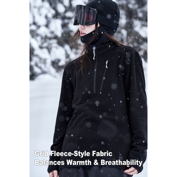 Custom OEM Plaid Polar Fleece Ski Mid Layer Couple Jacket Windbreaker Inner Liner