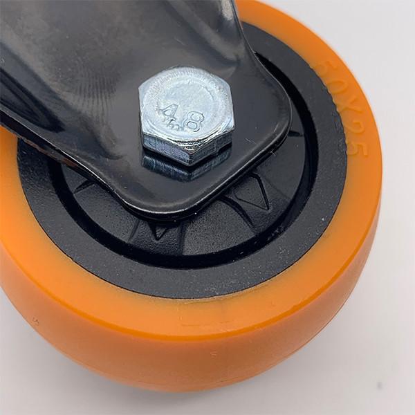 2 Inch Orange PU Tread Wheel with Rigid Solid Plate Caster