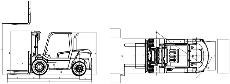 8Ton дизельный сверхмощный аэродромный автопогрузчик FD80Z-Y 440V