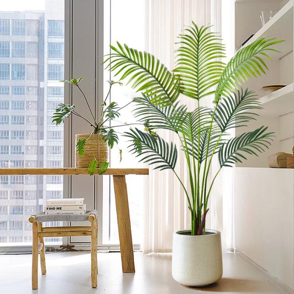 6FT Artificial Areca Palm Tree-Lifelike Palm Plant,Faux Tropical Areca Floor Plant Tall Faux Silk Large Artificial Plants for Indoor Home Living Room Corner Decor