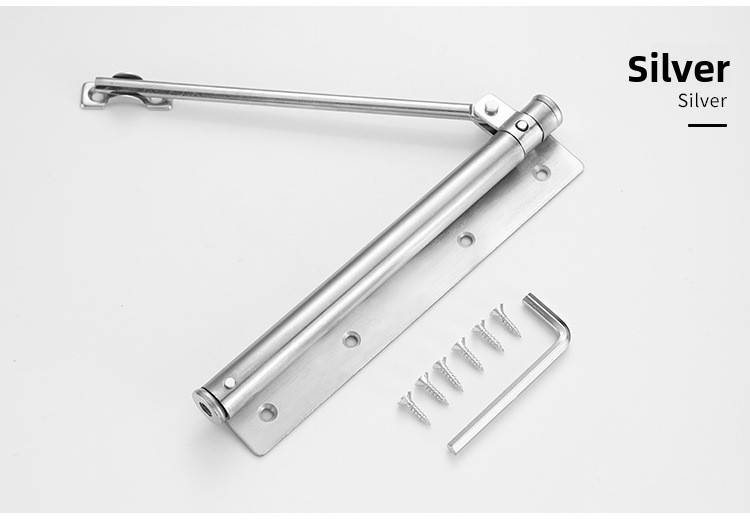 Modern Design Lightweight Stainless Steel Automatic Door Closer Adjustable Speed 180 Opening Invisible Door Spring Bathroom