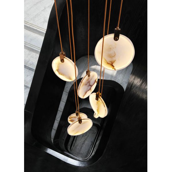 Modern Long Pendant Lights Luxury Staircase Marble Pendant Light(WH-NC-62）