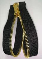 Cremallera de cobre amarillo de los dientes del metal del extremo abierto con el color oro brillante para la materia textil casera
