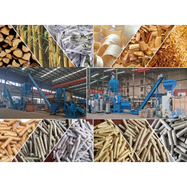 500-1000 кг/ч линия по производству древесных гранул / линия по производству биомассовых гранул 118 кВт